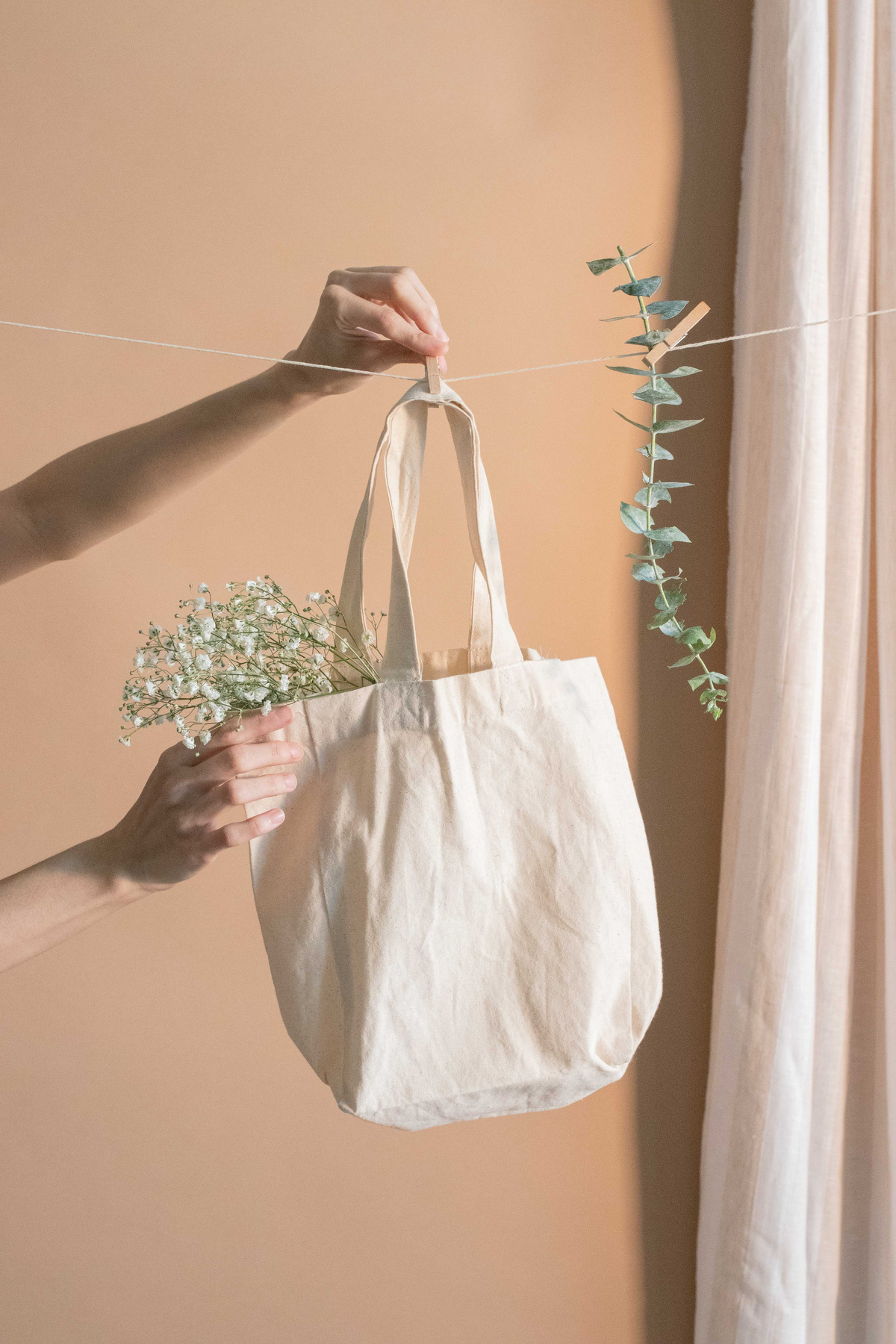 Tote Bag with Baby's Breath